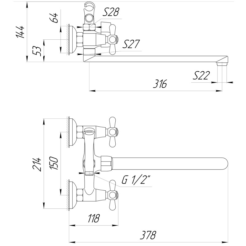 Смеситель для ванной DOMINO DBF-129-35F-SHARM 