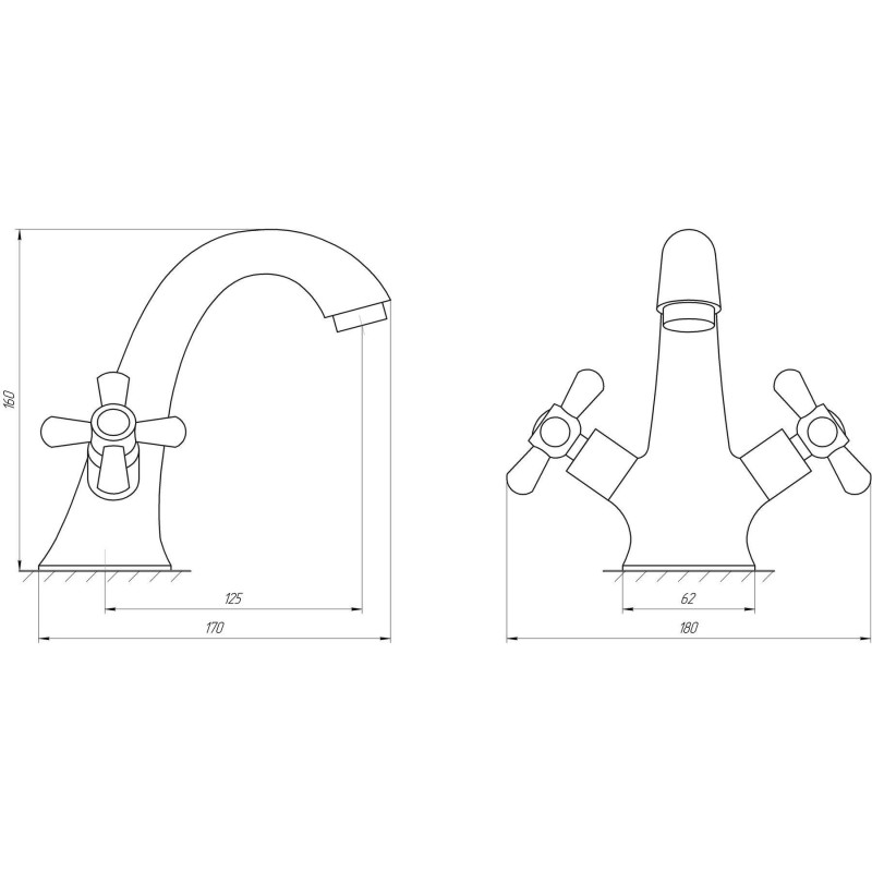Змішувач для умивальника DOMINO DYM-027-CRUIZE кераміка, хром