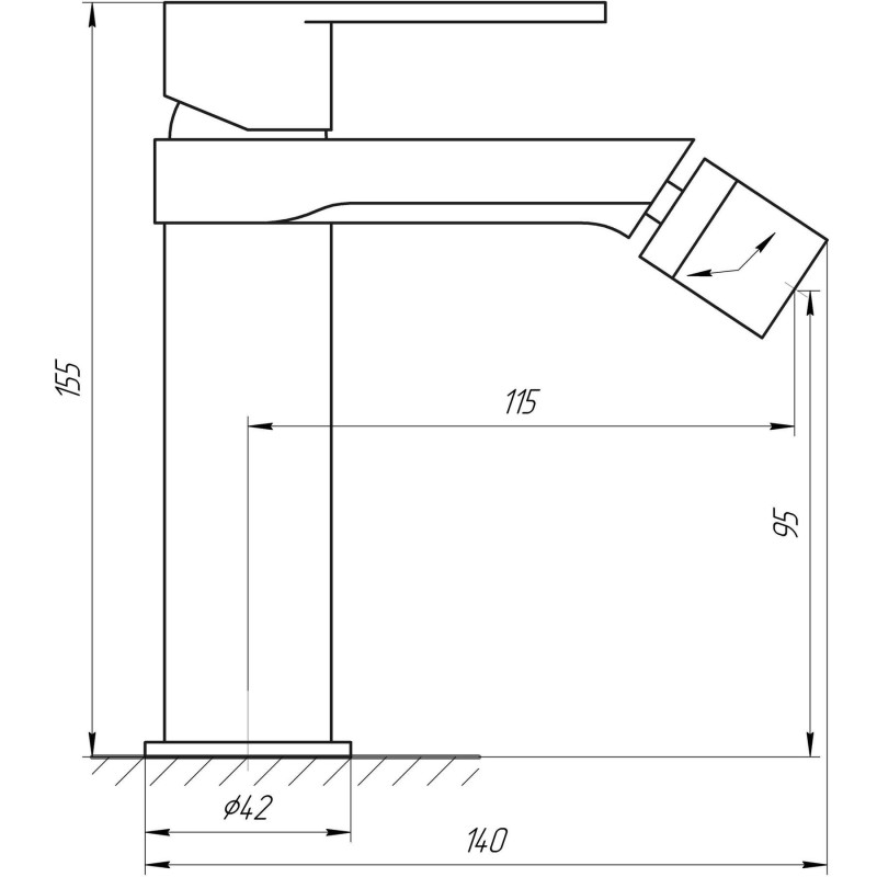 Смеситель для биде TOPAZ SARDINIA TS 08601-H18 