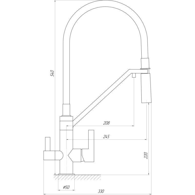 Змішувач для кухні TOPAZ SARDINIA TS 8812-H24-PVD-S під осмос