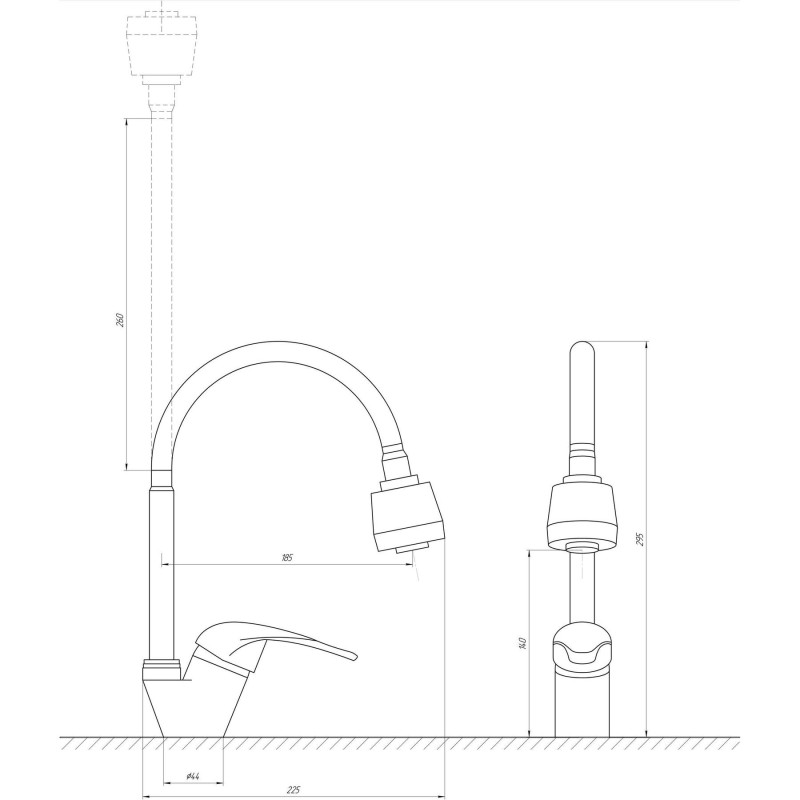 Смеситель для кухни EcoMix ENERGO E-GEZ-203SM-A 