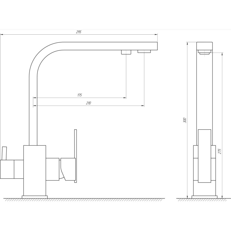Смеситель для кухни Globus Lux LAZER GLLR-0111 под осмос