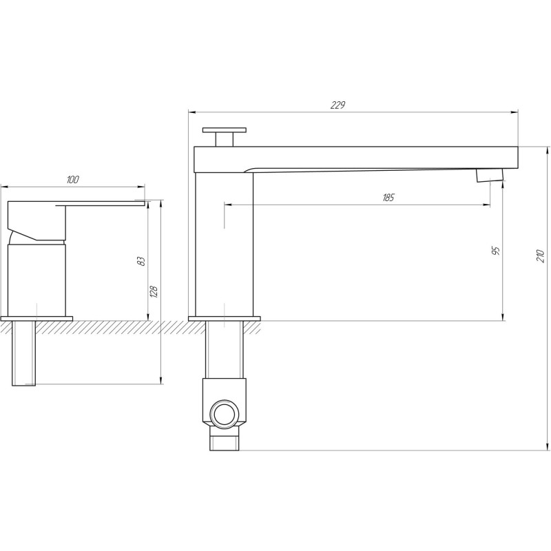 Змішувач для ванни TOPAZ BARTS TB 07111-H36 
