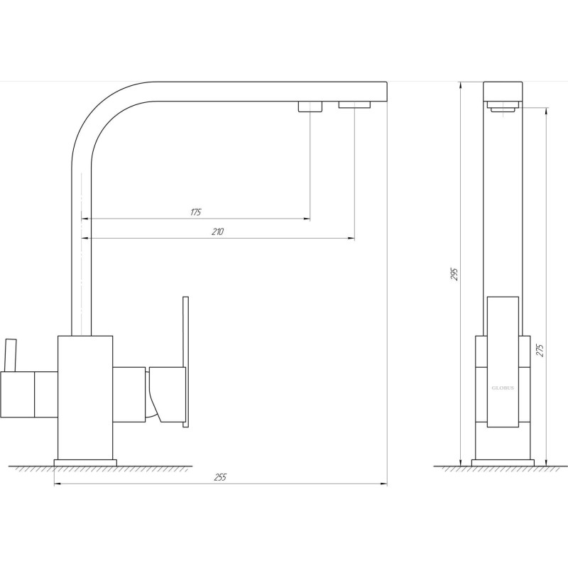 Змішувач для кухні Globus Lux LAZER GLLR-0111-1-ONIX під осмос