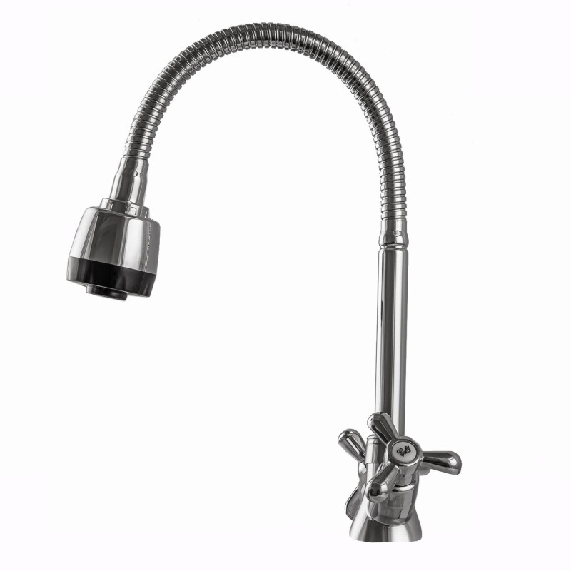 Змішувач для кухні DOMINO DK-H1-2N-103MA Chrom з гофровиливом 