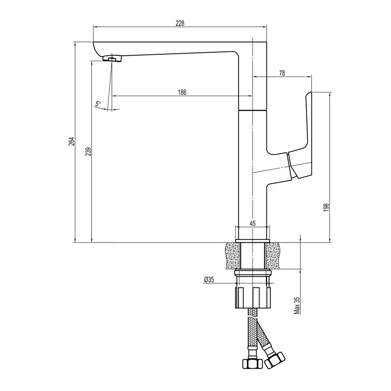 Змішувач для кухні TOPAZ LEXI TL 21401-H57 