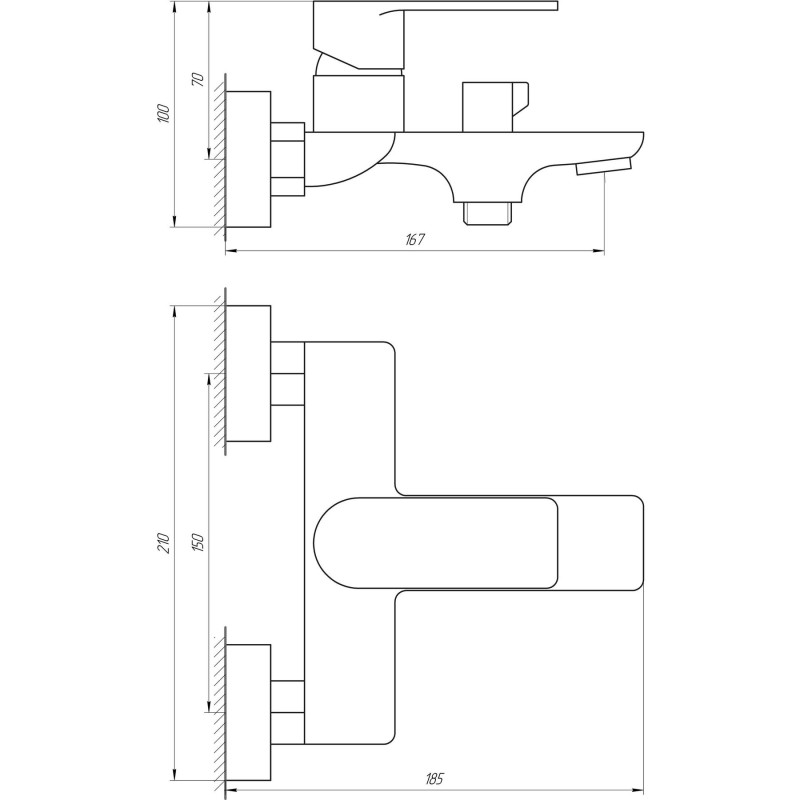 Змішувач для ванни Globus Lux Niagara GLN-0102N 