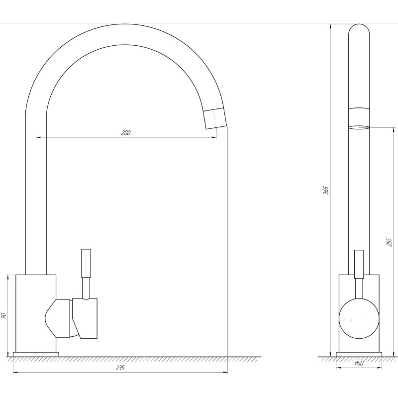 Змішувач для кухні Globus Lux ALPEN SUS-203SN 