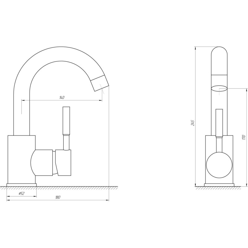 Смеситель для умывальника Globus Lux ALPEN SBT1-101S 