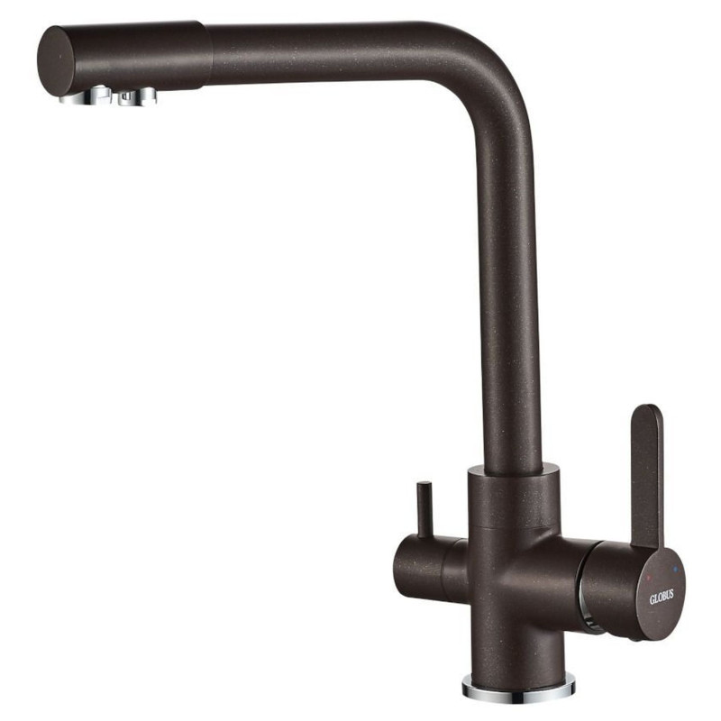 Змішувач для кухні Globus Lux LAZER GLLR-0444-6-MARONE під осмос