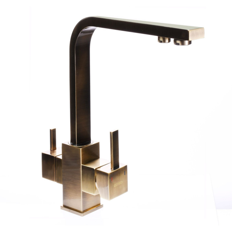 Змішувач для кухні  Globus Lux LAZER GLLR-0111-9-BRONZE під осмос