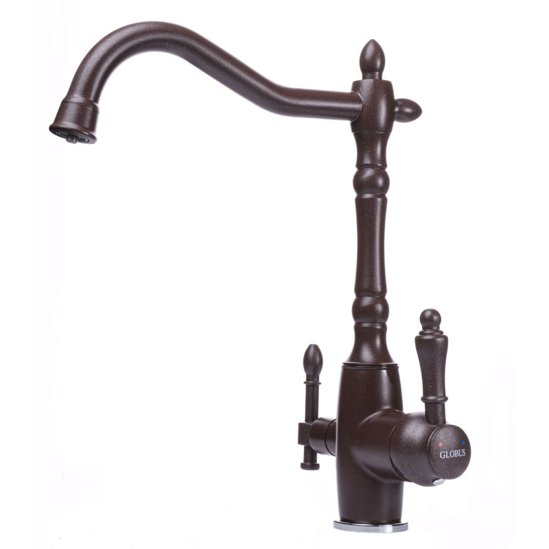 Змішувач для кухні Globus Lux LAZER GLLR-1000-6-MARONE під осмос