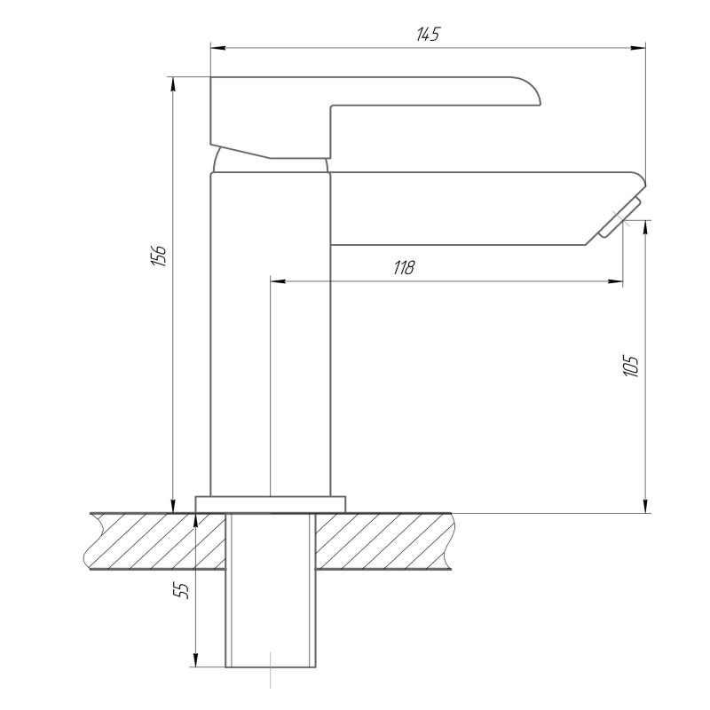 Змішувач для умивальника DOMINO PRESTIGE DPS-222 з гігієнічною лійкою 