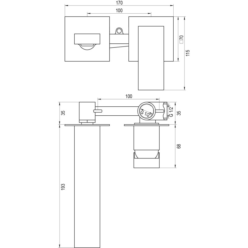 Змішувач для умивальника TOPAZ ODISS TO 18235-H66-BL 