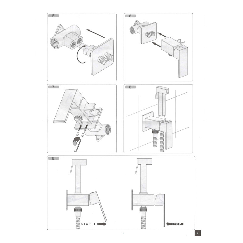 Смеситель гигиенический TOPAZ LEXI TL 21106-H57 