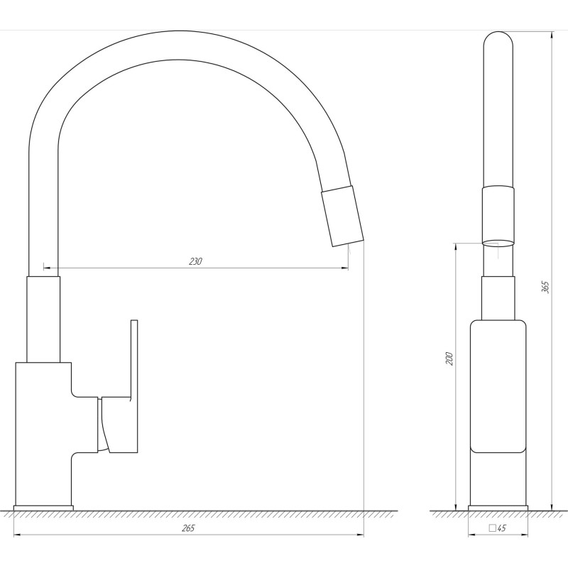 Змішувач для кухні Globus Lux Milano GLM-203LR-10-BB 
