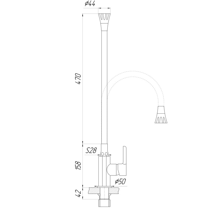 Змішувач для кухні Domino PRESTIGE DPS-203SA-B01 