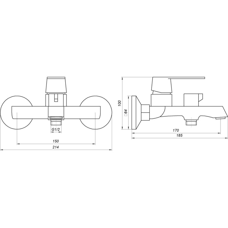 Змішувач для ванної Globus Lux Laguna GLA-0102NE-10-BB 