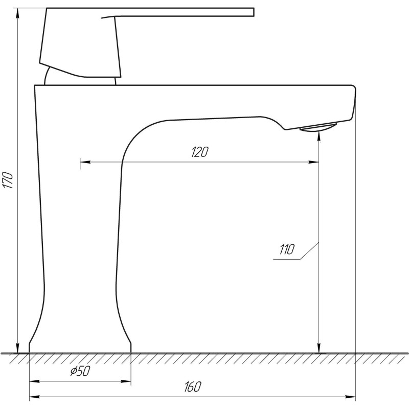  Смеситель для умывальника Globus Lux Laguna GLA-0401-7-WHITE