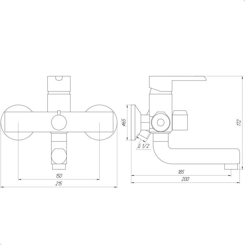 Смеситель для ванной DOMINO PRESTIGE DPS-102N 