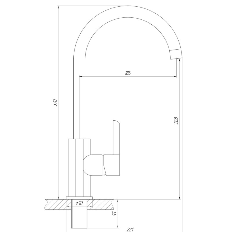 Смеситель для кухни DOMINO PRESTIGE DPS-203S 