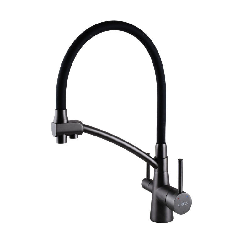 Смеситель для кухни Globus Lux LAZER GLLR-0700-11-GRAPHITE под осмос