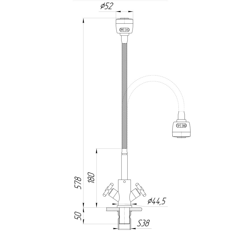 Змішувач для кухні Globus Lux DUKAT SD4-G203S 