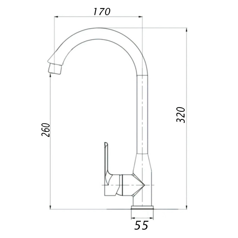 Змішувач для кухні BRAVO BR-11-203L ABS пластик