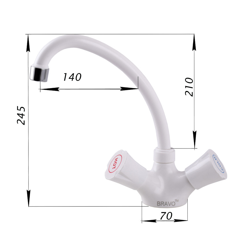 Змішувач для кухні BRAVO B2-11-203 ABS пластик