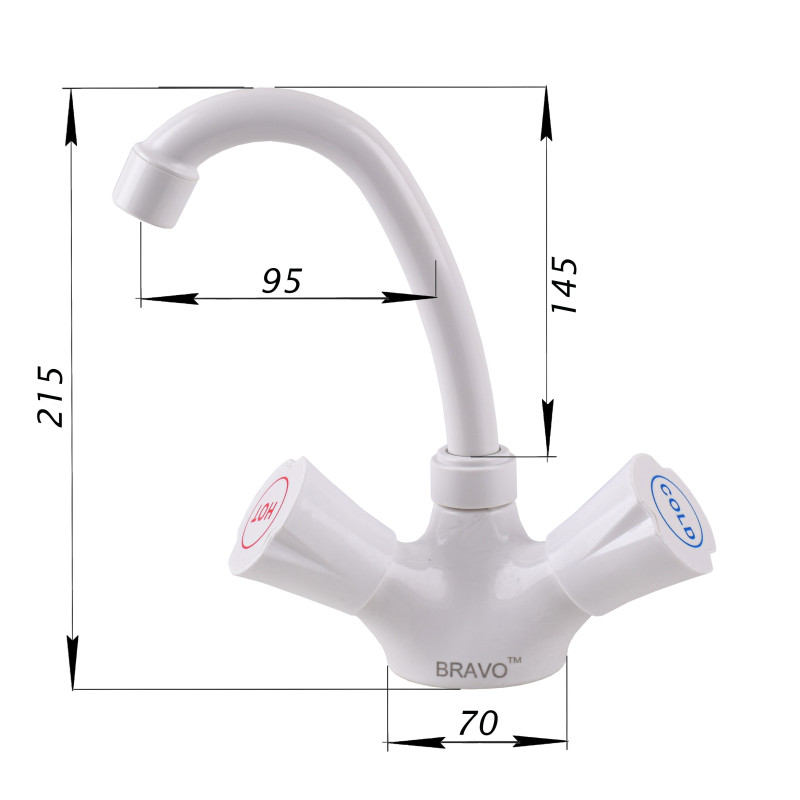 Змішувач для умивальника BRAVO B2-00-401 ABS пластик 