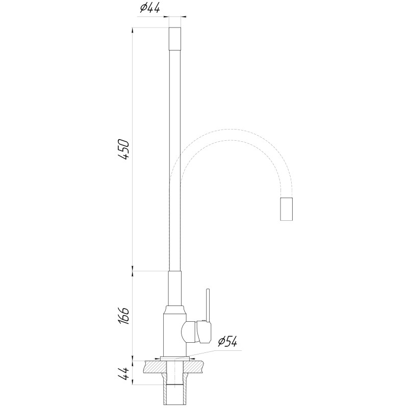Змішувач для кухні DOMINO ELLIPSE DCC-203L-BEIGE 