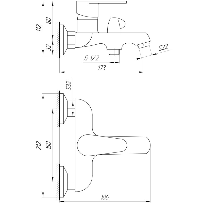 Змішувач для ванни DOMINO ALICANTE DAA-102N 