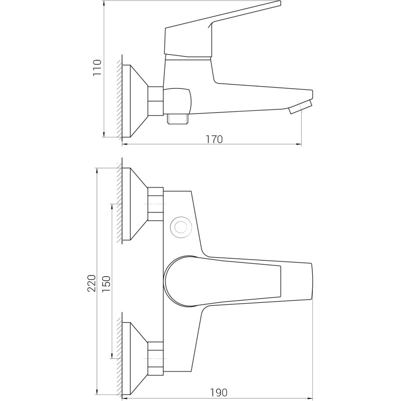 Змішувач для ванни DOMINO BILBAO DBB-102N EURO 