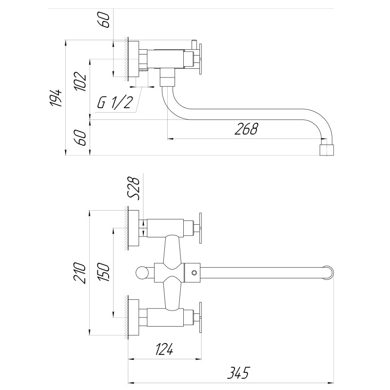 Смеситель для ванной Globus Lux DUKAT SD4-208L