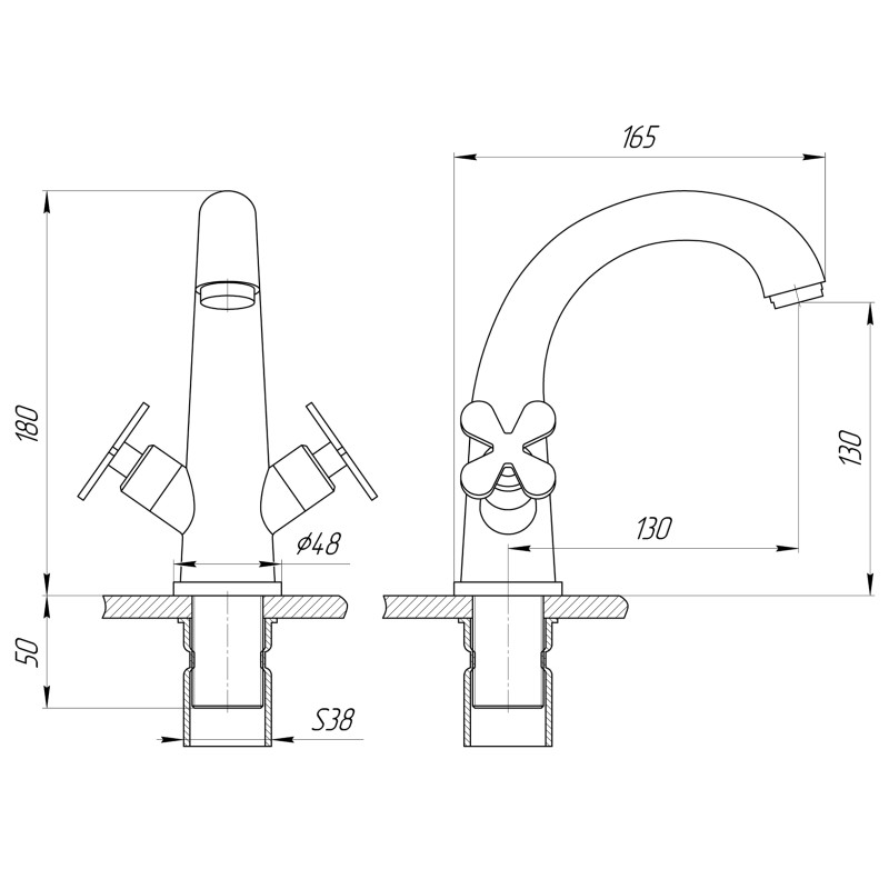 Змішувач для умивальника Globus Lux DUKAT-8 SD8-401 