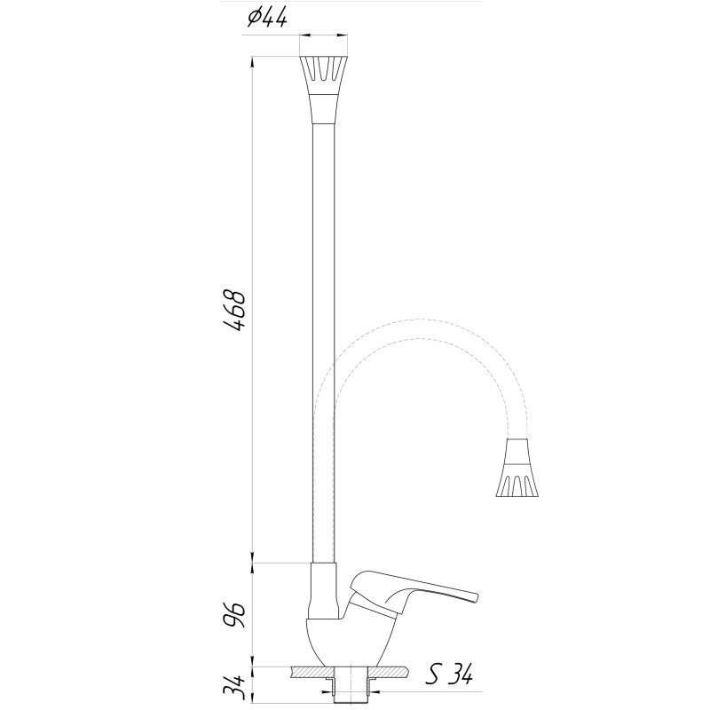 Змішувач для кухні Domino BLITZ DBC-203SA-B01 