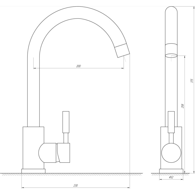 Смеситель для кухни Globus Lux ALPEN SBT1-203S-GP 
