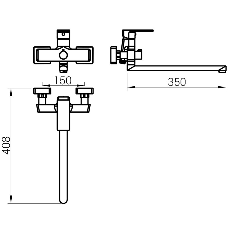 Змішувач для ванни DOMINO Dionis DDD-208 