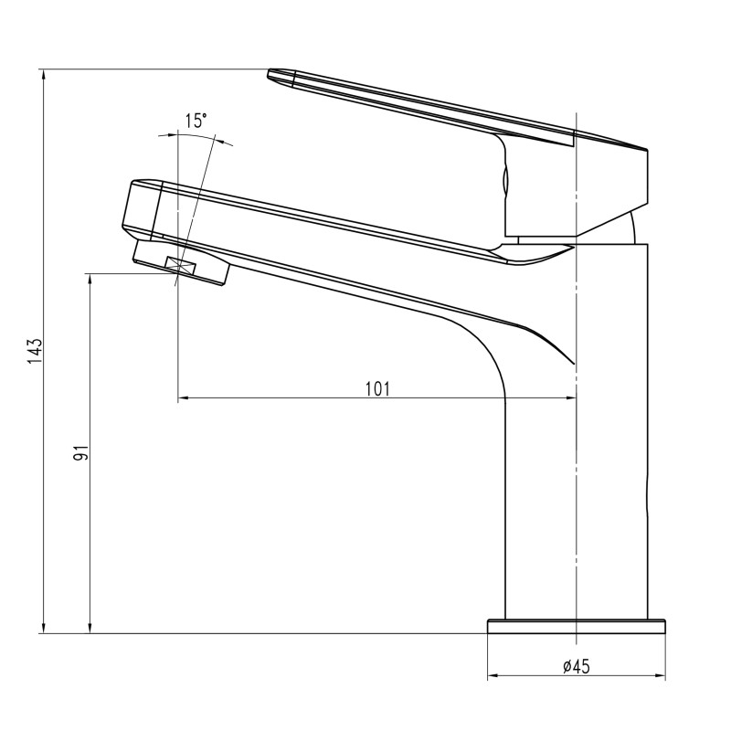 Смеситель для умывальника TOPAZ CAPRI TCA-15207-H44