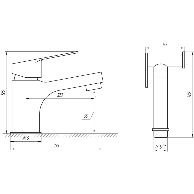 Змішувач для умивальника TOPAZ CAPRI TCA-15206-H43  