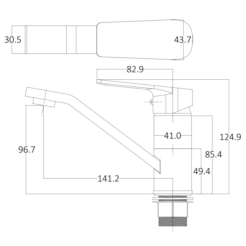Змішувач для умивальника Globus Lux BONN GLB-0203MQ 