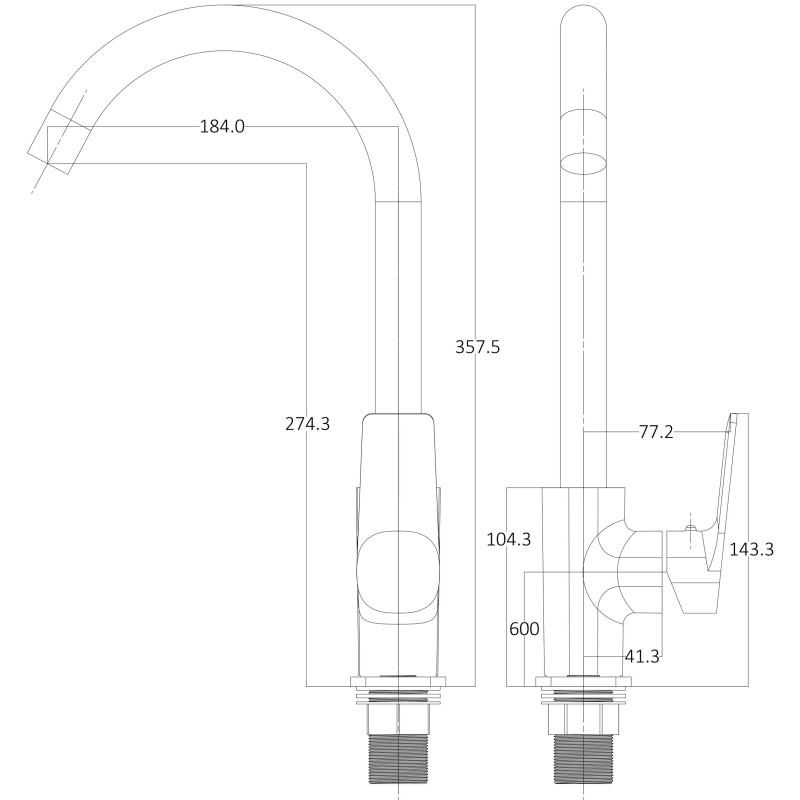 Смеситель для кухни Globus Lux BONN GLB-0203S
