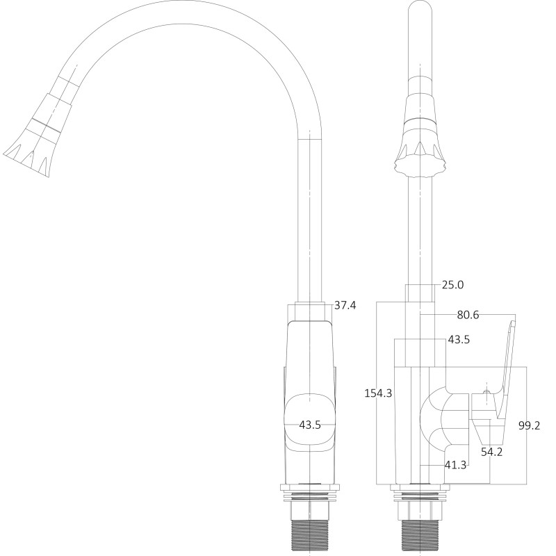 Змішувач для кухні Globus Lux BONN GLB-0203SA-B01 
