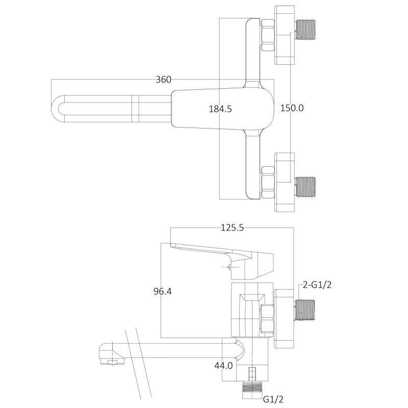 Смеситель для ванной Globus Lux BONN GLB-0208 