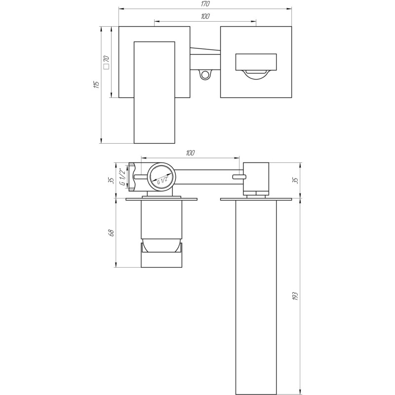 Змішувач для умивальника TOPAZ LEXI TL 21235-H57A-W 