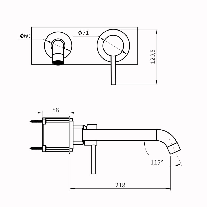 Смеситель для умывальника Globus Lux LAZER Pro GLPR-204-00-SMART 