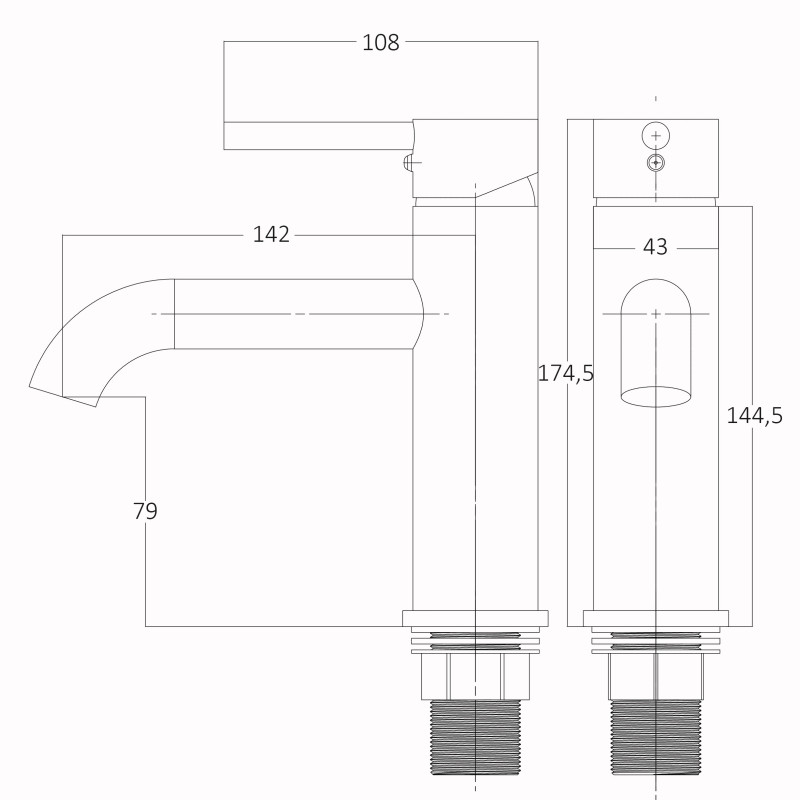Змішувач для умивальника Globus Lux LAZER Pro GLPR-401-00 