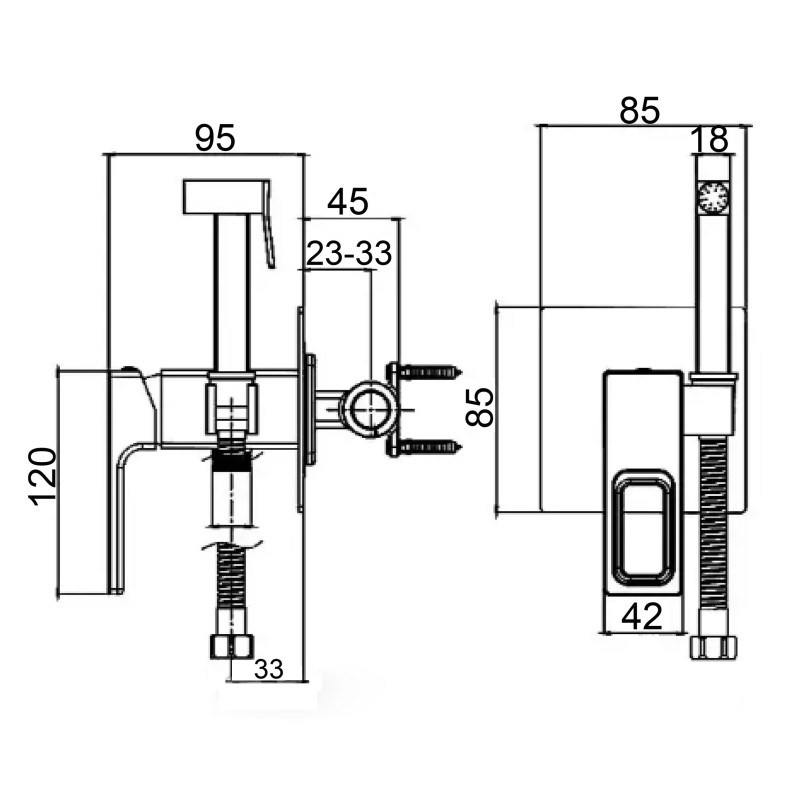 Змішувач гігієнічний Globus Lux PIANO GLPN-0-106MIX 