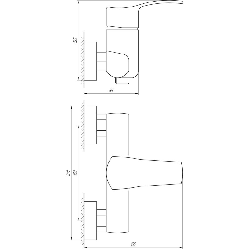 Змішувач для душу Globus Lux QUEENSLAND GLQU-0105 