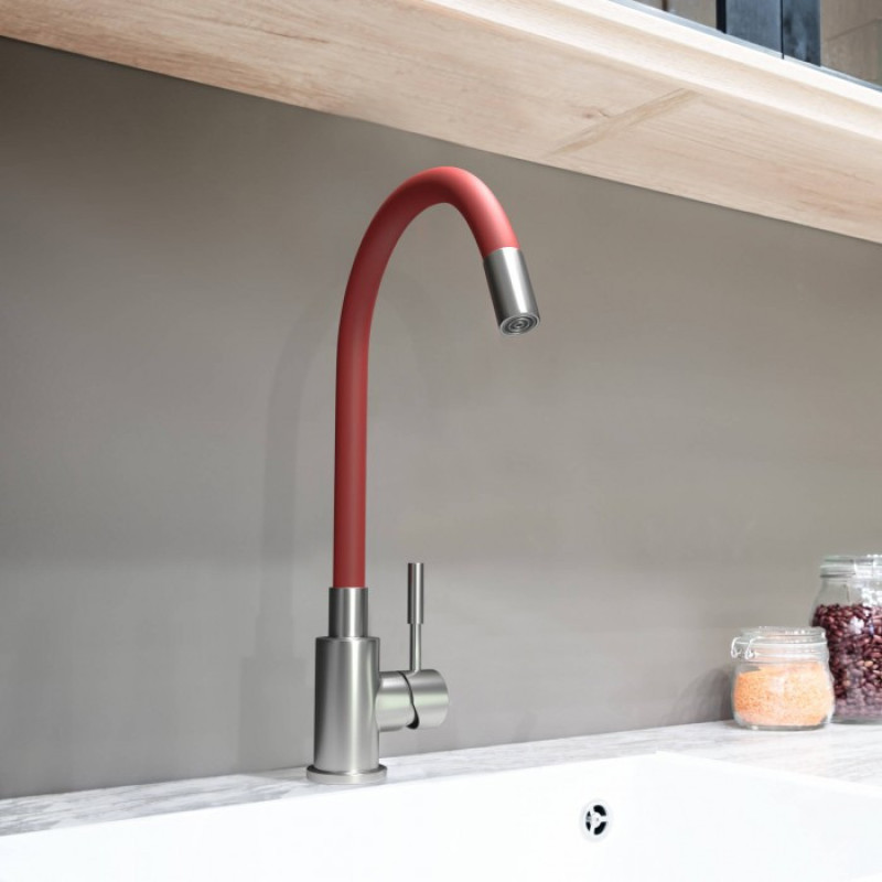 Змішувач для кухні VENTA VA3011E-Red з гнучким виливом (картридж 35 мм)